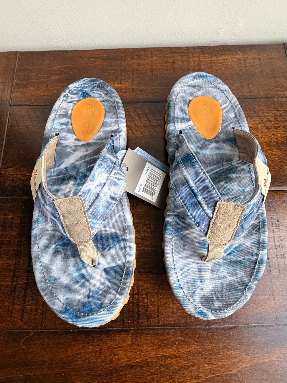 26BoneZZZ Chillzzz Flip Flops For Men Memory Foam Heel Pad Grip Size 9